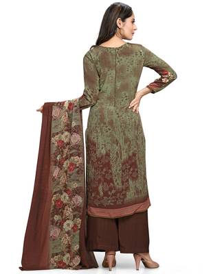 Brown digital print crepe salwar 2