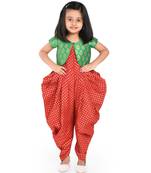 Twisha Stylish Sphagetti  PST Printed dhoti Jumpsuit With Brocade Jacket :- Maroon