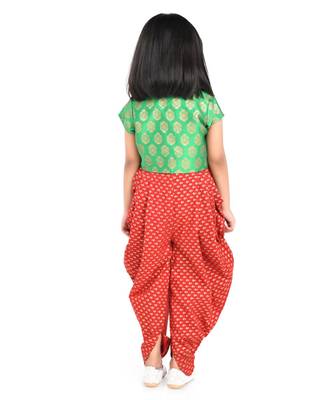 Twisha Stylish Sphagetti  PST Printed dhoti Jumpsuit With Brocade Jacket :- Maroon 4