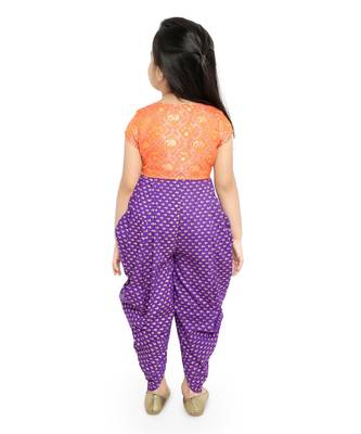 Twisha Stylish Sphagetti  PST Printed dhoti Jumpsuit With Brocade Jacket :- Purple 5