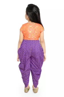 Twisha Stylish Sphagetti  PST Printed dhoti Jumpsuit With Brocade Jacket :- Purple