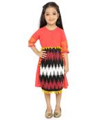 Twisha Stylish Girls cotton dress-Orange