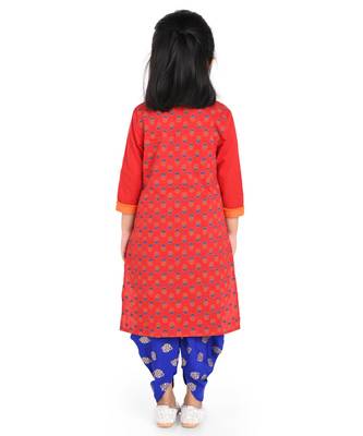 Twisha Stylish Embroidered Top with Dhoti - Red 2