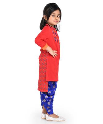 Twisha Stylish Embroidered Top with Dhoti - Red 3