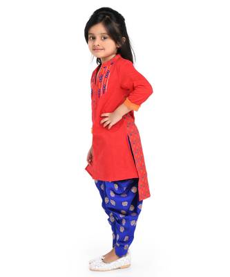 Twisha Stylish Embroidered Top with Dhoti - Red 5