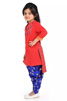 Twisha Stylish Embroidered Top with Dhoti - Red