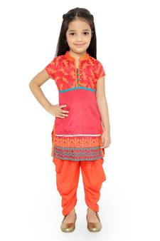 Twisha Stylish Aari work Embroidered Top with Dhoti - Red