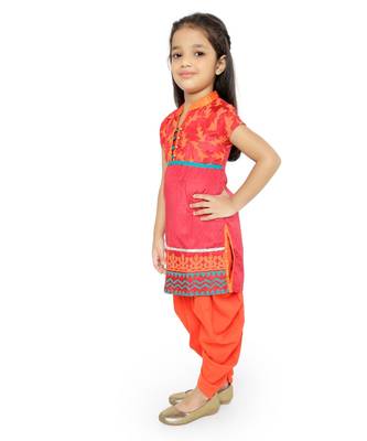 Twisha Stylish Aari work Embroidered Top with Dhoti - Red 3