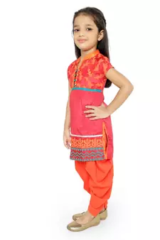 Twisha Stylish Aari work Embroidered Top with Dhoti - Red