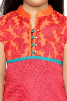 Twisha Stylish Aari work Embroidered Top with Dhoti - Red