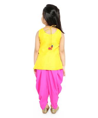Twisha Stylish Aari work Embroidered Top with Dhoti - Yellow 5