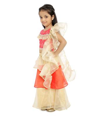 Twisha Stylish Embroidered choli with oraganza layered Lehenga with fancy dupatta  - Red 3
