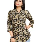 Black printed crepe short-kurtis