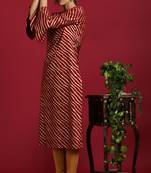 Janasya Maroon printed rayon ethnic kurtis