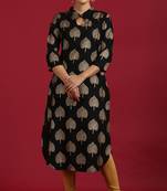 Black printed rayon ethnic kurtis