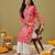 Hand Embroidered Pink Cotton Lucknowi Chikan Women Kurta