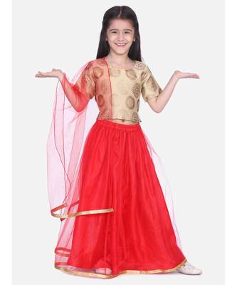 white Jacquard Top with Net Lehenga 1