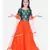 green Jacquard Top with Net Lehenga
