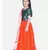 green Jacquard Top with Net Lehenga