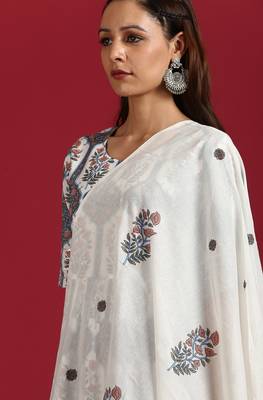 White floral print cotton salwar 2