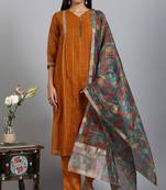 Janasya Brown woven art silk salwar