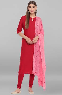 Janasya Maroon plain rayon salwar 1