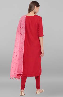 Janasya Maroon plain rayon salwar 2