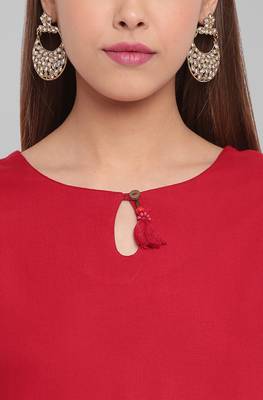 Janasya Maroon plain rayon salwar 3