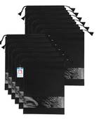 atorakushon   Fabric Shoe Cover Travelling Storage Bag Footwear Wardrobe Organizer Pouch Pack of 12 (black)