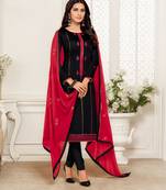 Black embroidered silk cotton salwar