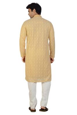 Fawn embroidered georgette kurta-pajama 2