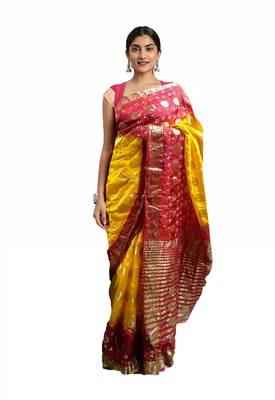 Traditional-Rajasthani-Bandhani-Zari-Saree 1