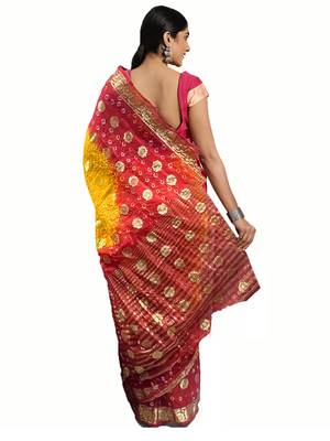 Traditional-Rajasthani-Bandhani-Zari-Saree 2