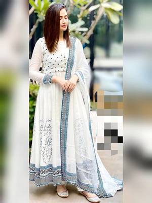 Cotton printed ethnic anarkali style kurti with dupatta 1