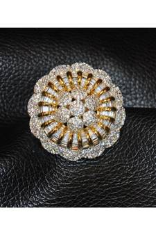 Floral Two Tone Semi Precious Diamond Cocktail Ring