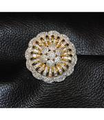 Floral Two Tone Semi Precious Diamond Cocktail Ring