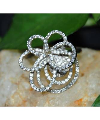 Floral Diamond Cocktail Ring 1