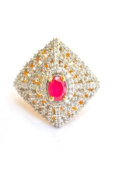 Modern Ruby Diamond Cocktail Ring
