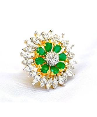 Emerald Diamond Cocktail Ring 1