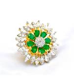 Emerald Diamond Cocktail Ring