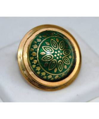 Green Gold Enamel Cocktail Ring 1