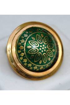 Green Gold Enamel Cocktail Ring