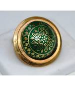 Green Gold Enamel Cocktail Ring