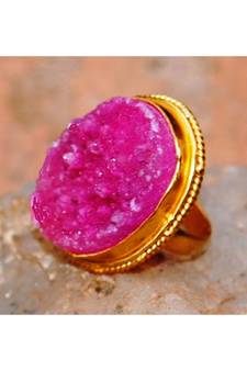 Pink Druzy Cocktail Ring