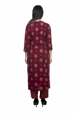 18 Forever V R For U Women Rayon Hand Work Embroidery Kurta With Palazzo Set  2