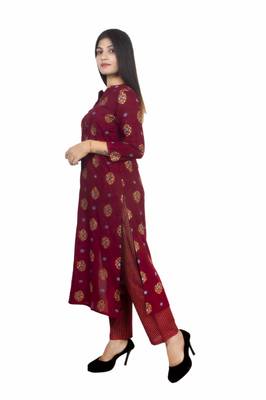 18 Forever V R For U Women Rayon Hand Work Embroidery Kurta With Palazzo Set  3