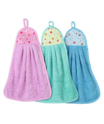 NFI essentials Microfiber Wash Basin Towel, Kitchen Napkin Set 200GSM, Hanging Towel for Washbasin Kitchen (Pack of 3) 1