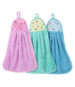 NFI essentials Microfiber Wash Basin Towel, Kitchen Napkin Set 200GSM, Hanging Towel for Washbasin Kitchen (Pack of 3)