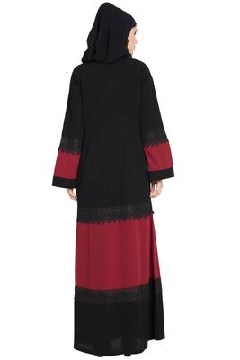 Modest Dress with Inserted Panels in Contrast-Not An Abaya 5