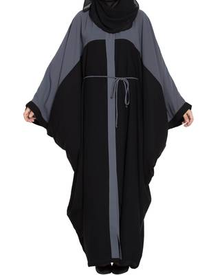 Dual Color Front Open Kaftan With Belt-Not An Abaya 1